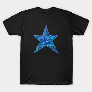 Blue and White Stars Pattern T-Shirt